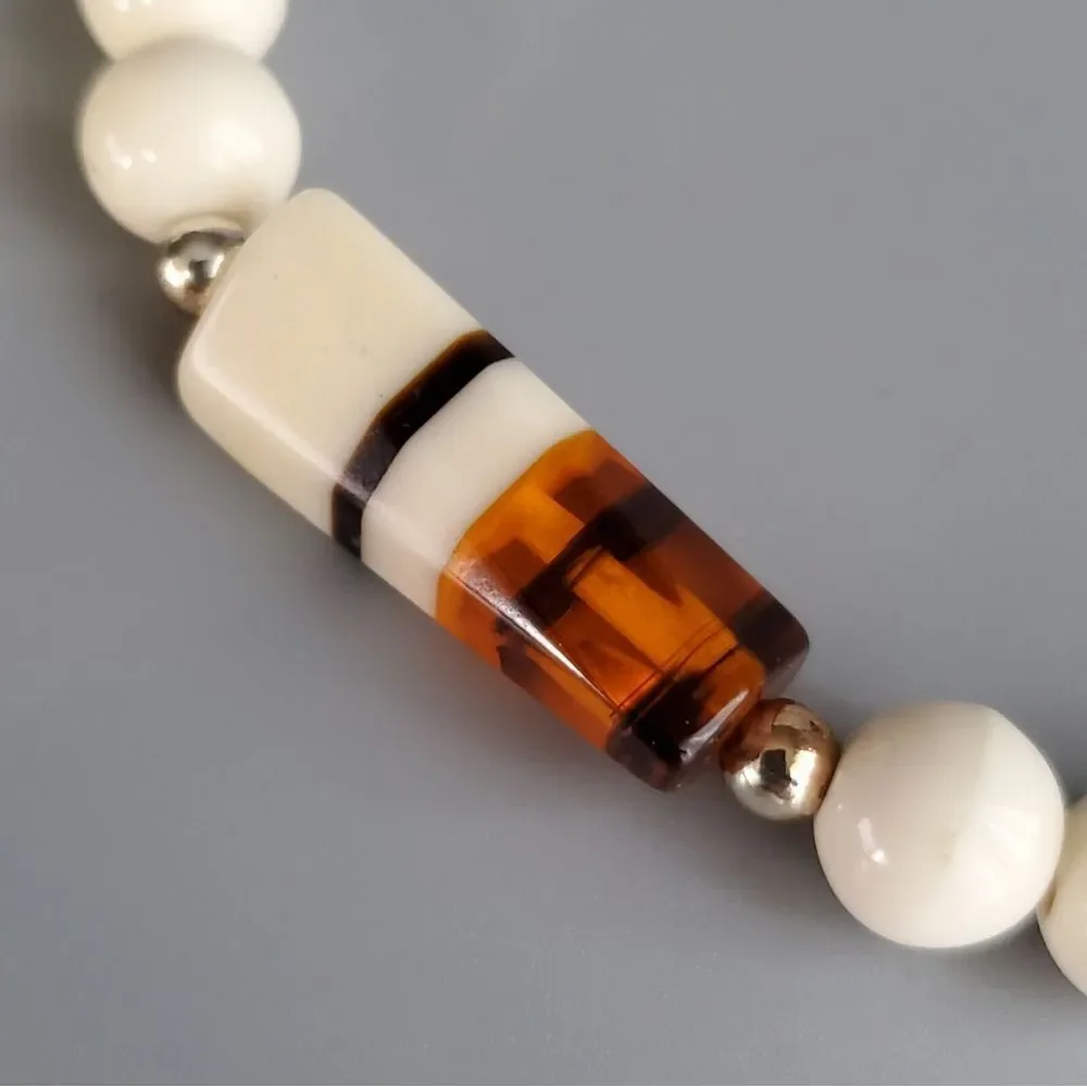 Vintage Rootbeer Lucite‎ Beads Long Necklace 30